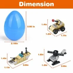 Easter Eggs Prefilled With Military Vehicles Building Blocks (12pcs) -Popfun military vehicles building blocks easter eggs 797761