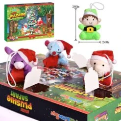 Mini Stuffed Animals Christmas Advent Calendar 2024 For Kids, Christmas Countdown Calendar With Assorted Mini Animal Plush Toy Set For Kids Christmas Party Favors (24 Varieties) -Popfun mini plushie safari advent calendar 780950