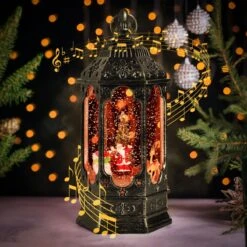 Christmas Musical Snow Globe Lantern -Popfun musical snow globe lantern 190012