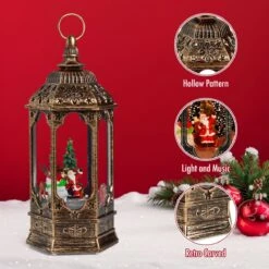 Christmas Musical Snow Globe Lantern -Popfun musical snow globe lantern 733765