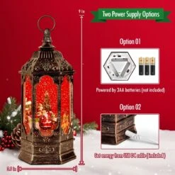 Christmas Musical Snow Globe Lantern -Popfun musical snow globe lantern 811956