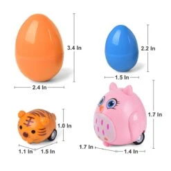 Prefilled Easter Eggs With Animal Pull Back Cars 12pcs -Popfun prefilled easter eggs with animal pull back cars 12 pcs 668991