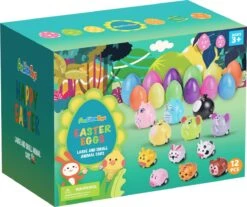 Prefilled Easter Eggs With Animal Pull Back Cars 12pcs -Popfun prefilled easter eggs with animal pull back cars 12pcs 821100