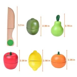 Wooden Fruit Cutter Set -Popfun pretend cutting fruits set 783735