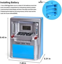 Realistic ATM Piggy Bank Pretend Play Set -Popfun realistic atm piggy bank pretend play set 357401