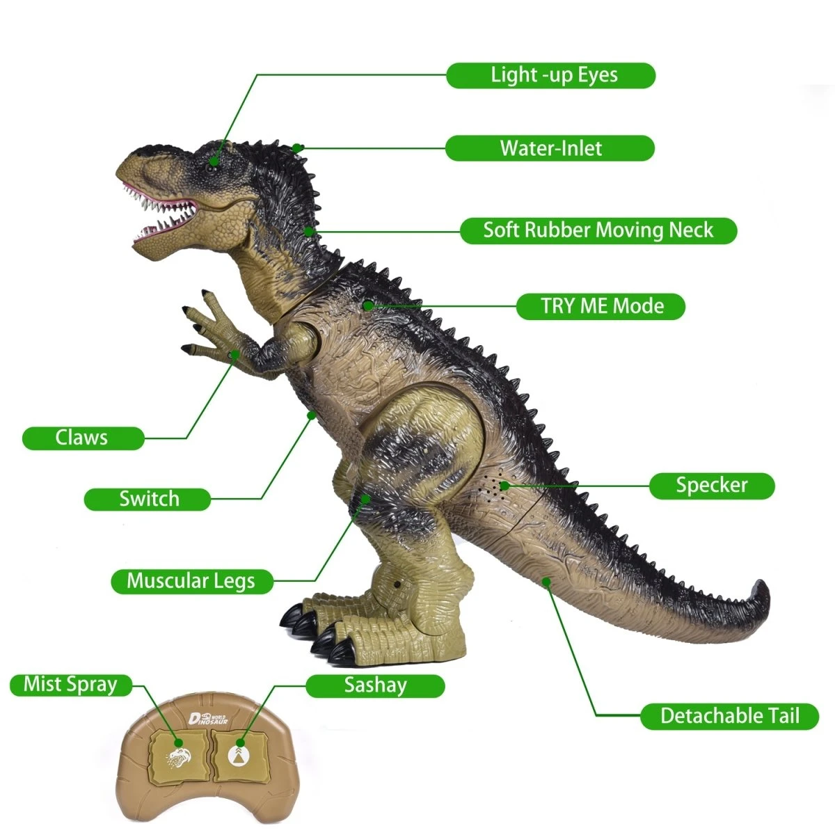 Remote Control Water Spraying Dinosaur Toy 5 Remote Control Water Spraying Dinosaur Toy - Image 3