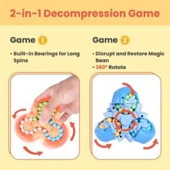 Rotating Magic Bean Puzzle Toy 3pcs -Popfun rotating magic bean puzzle toy 3pcs 355486