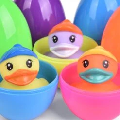 Easter Eggs Prefilled With Rubber Ducks 12pcs -Popfun rubber ducks easter eggs 544942