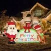 Santa And Gingerbread Man Christmas Inflatable -Popfun santa and gingerbread man christmas inflatable 675117