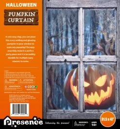 Scary Halloween Pumpkin Window Curtain -Popfun scary halloween pumpkin window curtain 402690