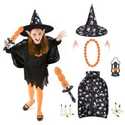 Scary Halloween Witch Costume With Mask