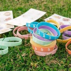 Bulk Easter Party Favors Bracelets & Tattoo Stickers 192pcs -Popfun silly slap bracelets 72 piece party pack 906924
