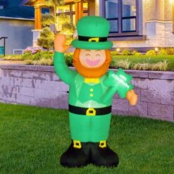 St. Patricks Day Leprechaun Inflatable 5.9ft -Popfun st patricks day leprechaun inflatable 59ft 305837