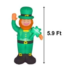 St. Patricks Day Leprechaun Inflatable 5.9ft -Popfun st patricks day leprechaun inflatable 59ft 593461