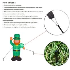 St. Patricks Day Leprechaun Inflatable 5.9ft -Popfun st patricks day leprechaun inflatable 59ft 817104