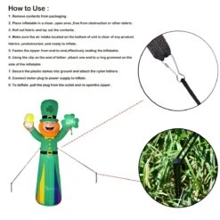 St. Patrick's Day Leprechaun Inflatable 8.8ft -Popfun st patricks day leprechaun inflatable 88ft 284387