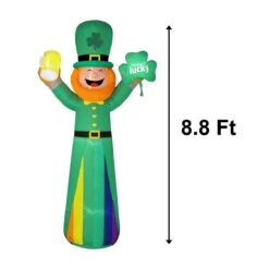 St. Patrick's Day Leprechaun Inflatable 8.8ft -Popfun st patricks day leprechaun inflatable 88ft 864329