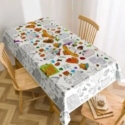Thanksgiving Coloring Tablecloth -Popfun thanksgiving coloring tablecloth 252983