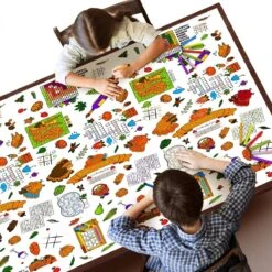 Thanksgiving Coloring Tablecloth -Popfun thanksgiving coloring tablecloth 326300