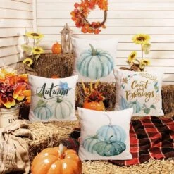 4PCS Thanksgiving Autumn Pillow Cover Set -Popfun thanksgiving pillowcase decoration set 964273