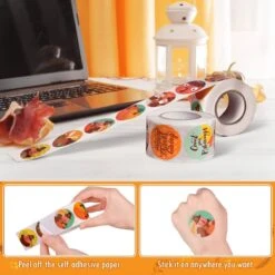 1000PCS Thanksgiving Stickers Rolls Collection (2 Rolls) -Popfun thanksgiving sticker roll collection 1000 pcs 921236