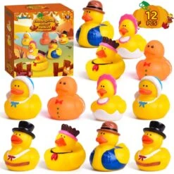 12PCS Thanksgiving Rubber Ducks -Popfun thanksgiving themed rubber duckies 356095