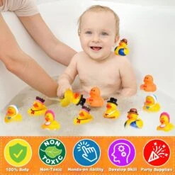 12PCS Thanksgiving Rubber Ducks -Popfun thanksgiving themed rubber duckies 390261