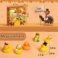 12PCS Thanksgiving Rubber Ducks -Popfun thanksgiving themed rubber duckies 756226