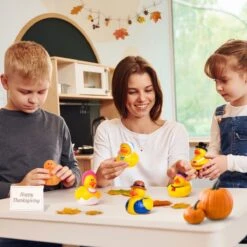 12PCS Thanksgiving Rubber Ducks -Popfun thanksgiving themed rubber duckies 926788