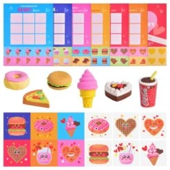 Valentines Day Game Cards With Tattoos Erasers & Stickers -Popfun valentines day game cards with tattoos erasers stickers 742844