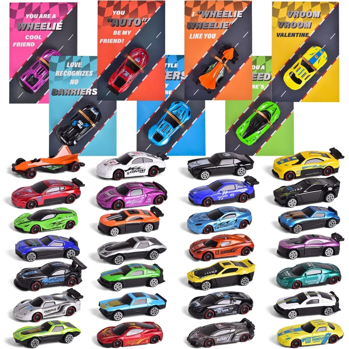 Valentines Day Gifts Cards With Racing Car Toys 28pcs 6 Valentines Day Gifts Cards With Racing Car Toys 28pcs - Image 4