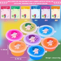 Valentines Gift Slime Kit With Cards 28pcs -Popfun valentines gift slime kit with cards 28pcs 170855