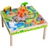 Wooden All-in-One Zoo Play Table -Popfun wooden all in one zoo play table 318889