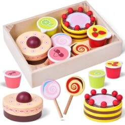 Wooden Dessert Pretend Play Set