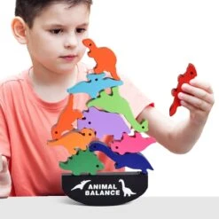 Wooden Dinosaurs Stacking Toy For Toddlers -Popfun wooden dinosaurs stacking toy for toddlers 236277