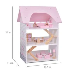Wooden Dollhouse With Furniture -Popfun wooden dollhouse with furniture 287519