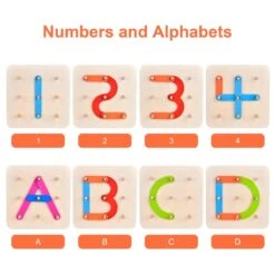 Wooden Peg Board Puzzle -Popfun wooden peg board puzzle 203063