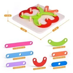 Wooden Peg Board Puzzle -Popfun wooden peg board puzzle 440989