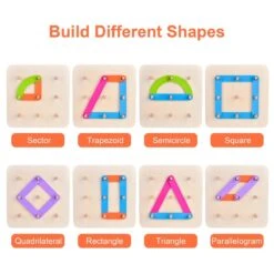 Wooden Peg Board Puzzle -Popfun wooden peg board puzzle 731391