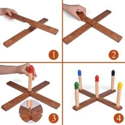 Wooden Ring Toss Set -Popfun wooden ring toss set 182210