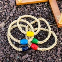 Wooden Ring Toss Set -Popfun wooden ring toss set 370545