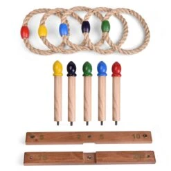 Wooden Ring Toss Set -Popfun wooden ring toss set 488131