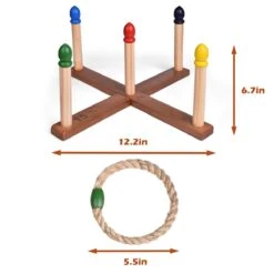 Wooden Ring Toss Set -Popfun wooden ring toss set 615770