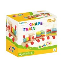 Wooden Stacking Train For Toddlers -Popfun wooden stacking train for toddlers 574557